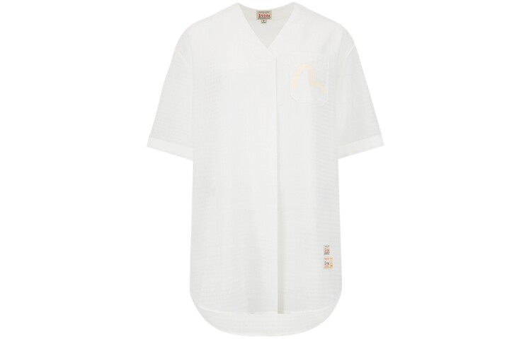 

Платье с короткими рукавами женское белое Evisu