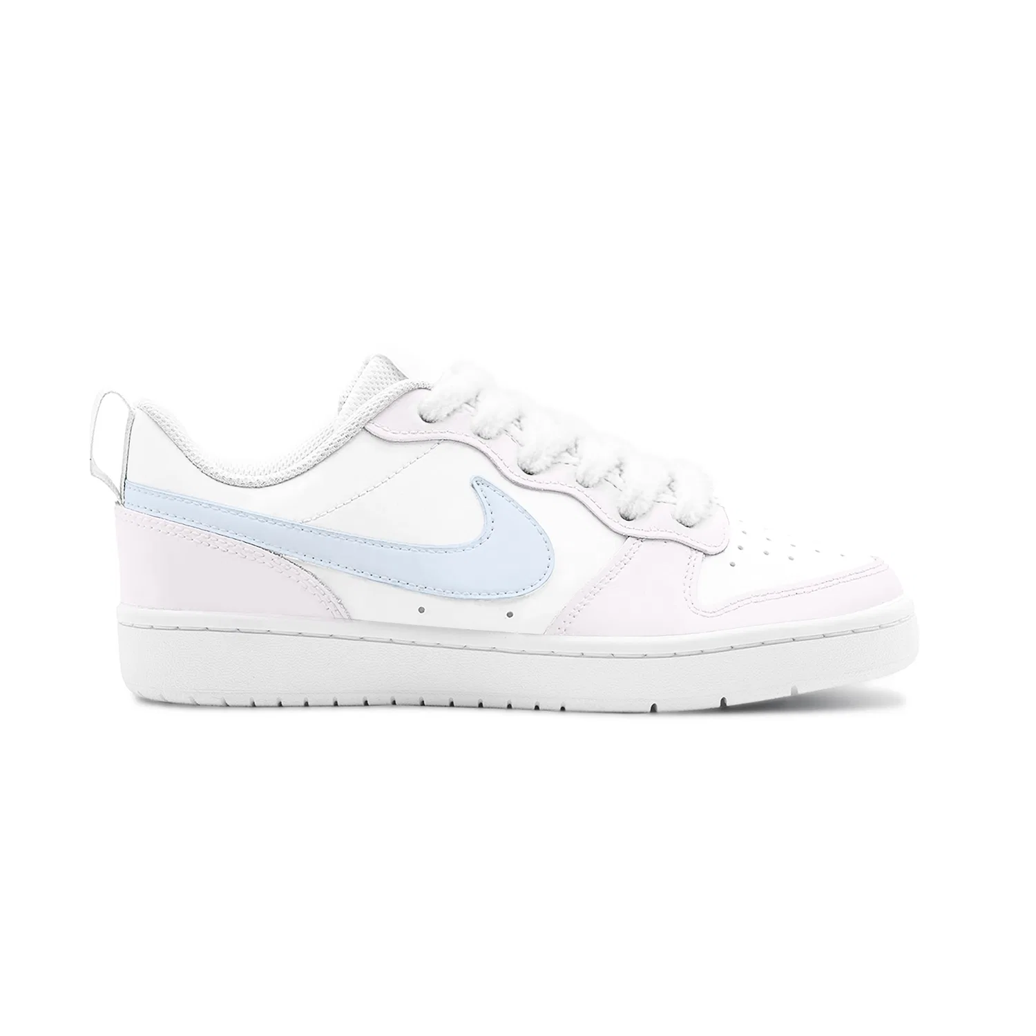 Детские кроссовки для скейтбординга Court Borough Lemon Prosperous, Misty Pink Fluffy Cat, нескользящие, низкие Nike, White Blue Pink — фото 3