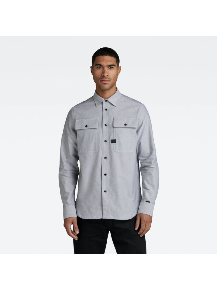 

Рубашка G-Star Raw Langarmhemd, цвет correct grey-white oxford