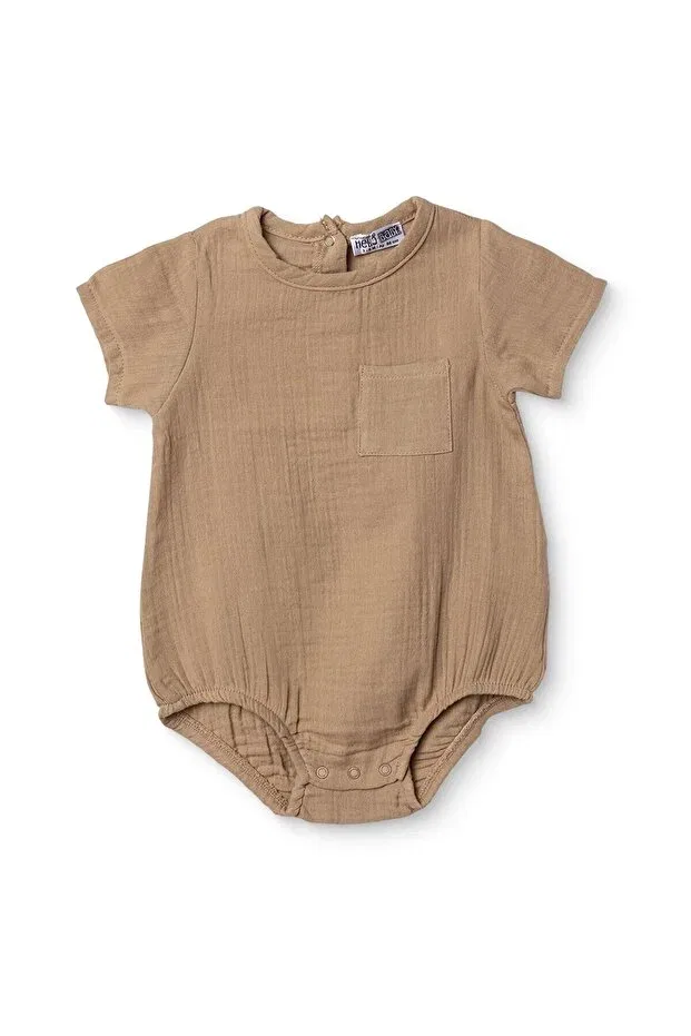 Детское боди для мальчиков хлопковое без рукавов Ebebek Hello Baby, Beige