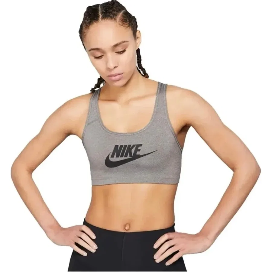 Спортивный бюстгальтер с Dri-Fit технологией Swoosh Futura Nike, Серый