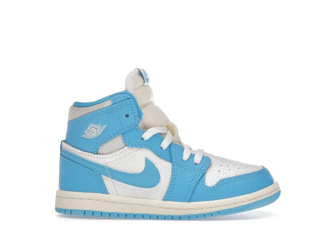 Детские кроссовки Lifestyle с ретро-дизайном Jordan 1 Retro High OG Jordan, Dark Powder Blue/Dark Powder Blue-Sail