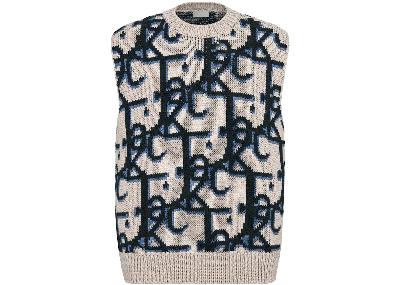 Мужской безрукавный свитер Oversized Dior, Beige/Black