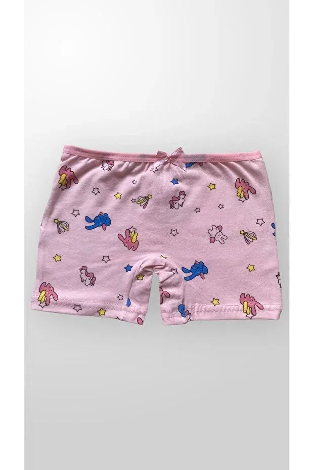 Детский комплект трусов с принтом Cotton Rabbit And Star Patterned 2-Piece Boxer Set Fil Kids, Pink — фото 3