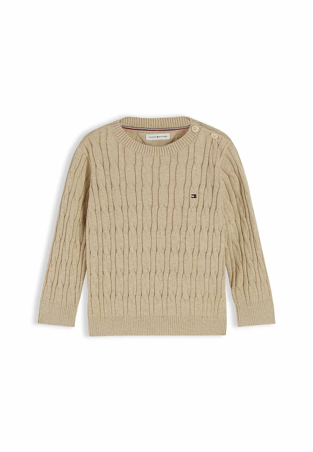 Вязаный свитер унисекс с вышивкой флага Tommy Hilfiger, Gentle Gold Heather