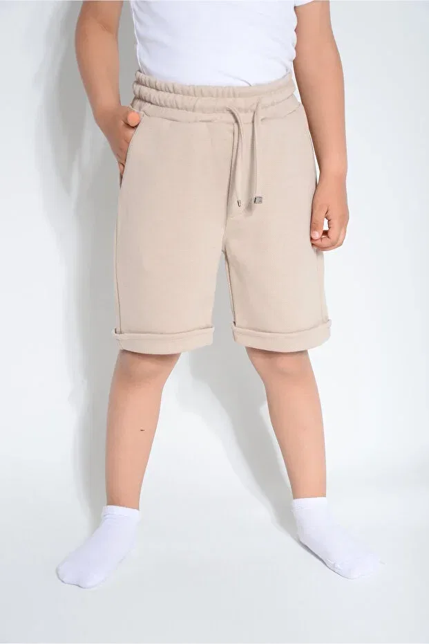 Детские шорты для мальчиков хлопковые Lakos Kidspitircik, Beige — фото 3