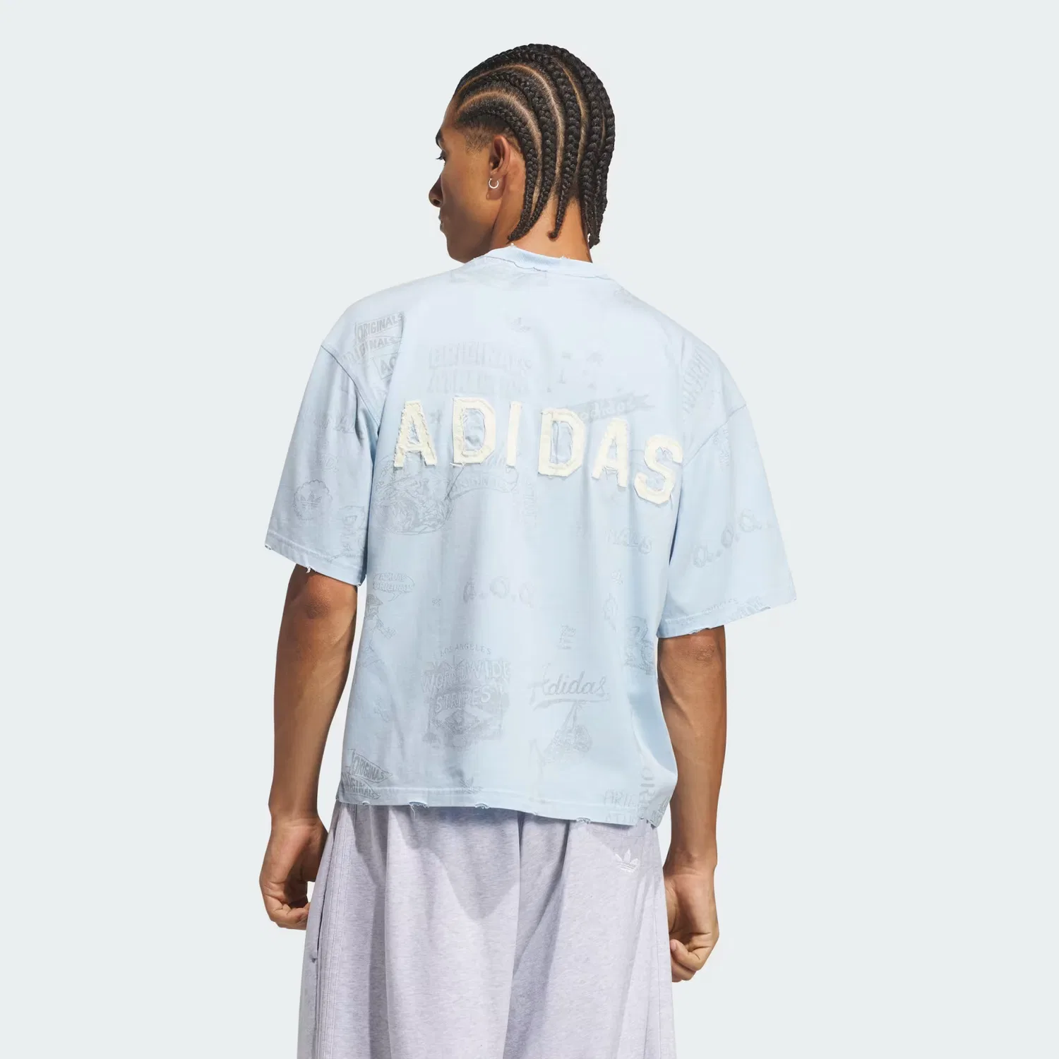 Мужская футболка с графическим принтом Varsity Graphic Adidas Originals, голубой — фото 2