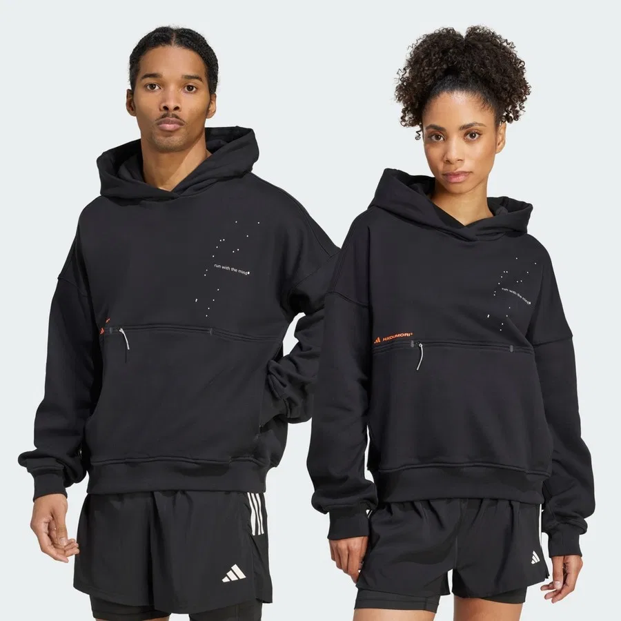 Худи для бега с принтом H.Koumori Running Hoodie adidas, Черный