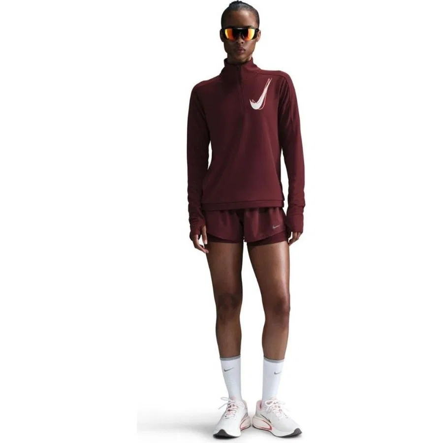 Спортивная кофта с принтом Swoosh Dri-Fit Nike, Бордовый — фото 2