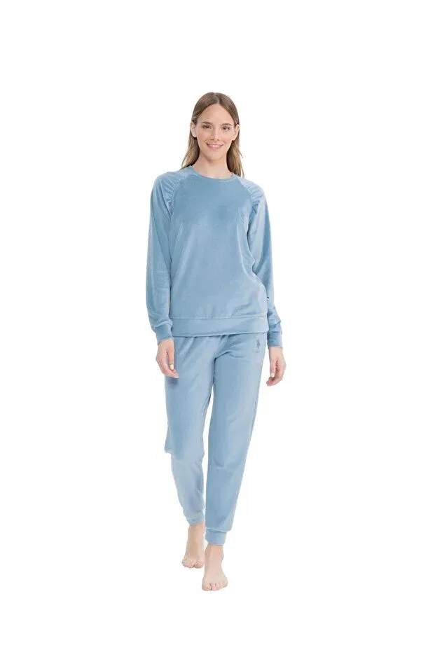 Женский комплект пижамы из хлопка U.S. Polo Assn., Blue Melange