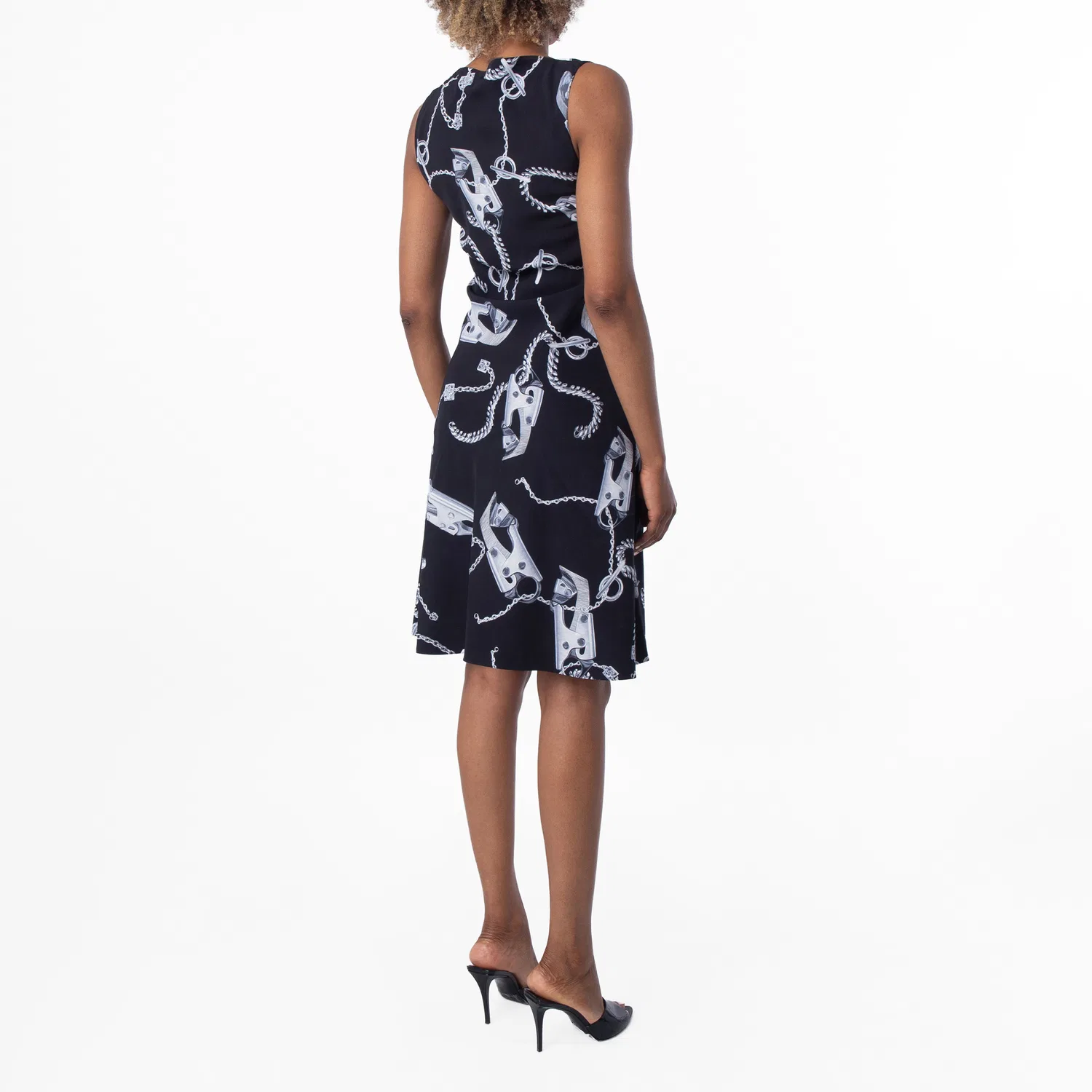 Платье без рукавов Knight Hardware Printed Dress Burberry, Silver/Black — фото 4