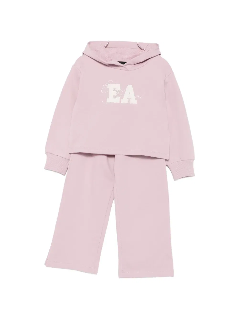Спортивный костюм с худи и вышитым логотипом Emporio Armani Kids, розовый