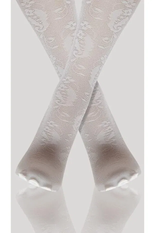 Детские колготки с узором Freesia, Çorapevi, White