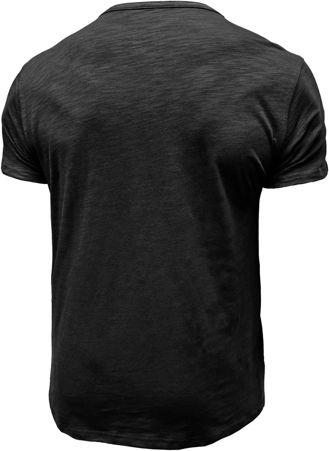 Мужская повседневная футболка с коротким рукавом Regular Fit Henley, Black — фото 3