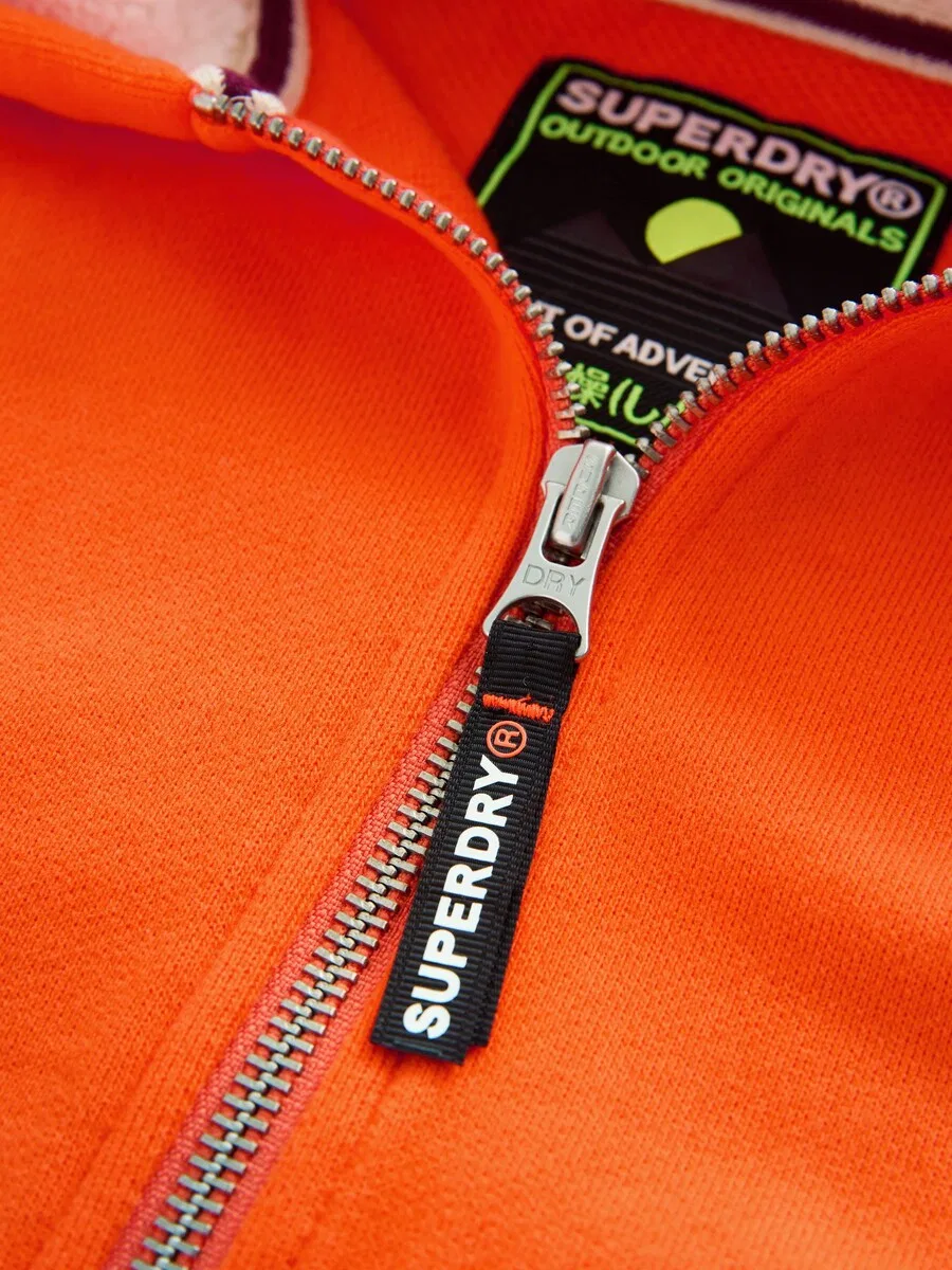 Худи на молнии Superdry & Co темно-оранжевого цвета — фото 4