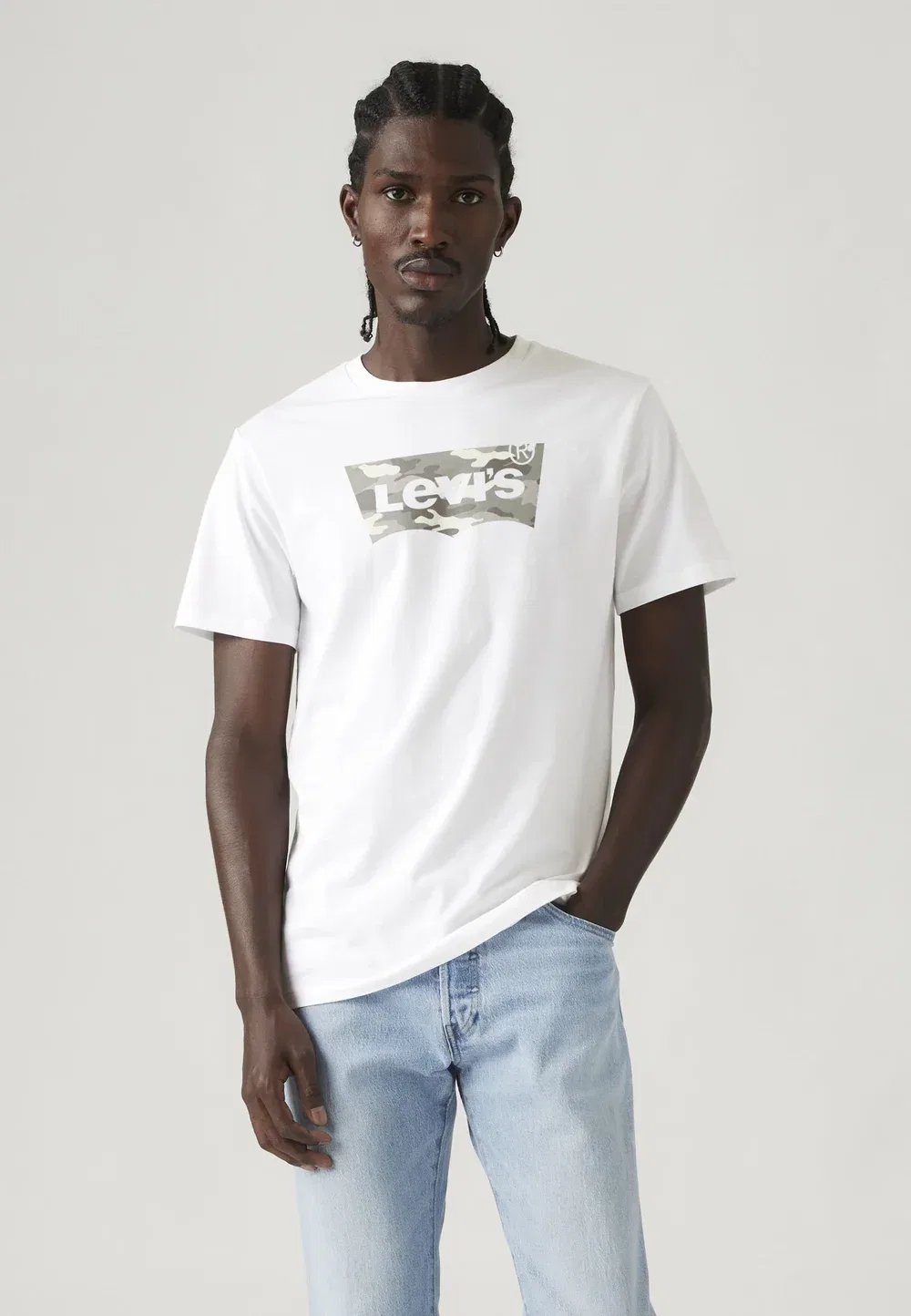 Футболка с круглым вырезом и графическим принтом Levi'S, Camo White — фото 2