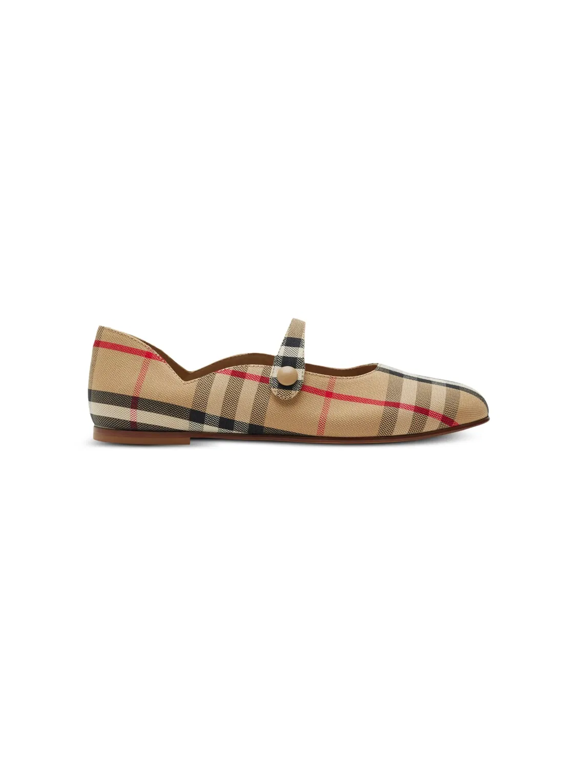 Балетки Mary Jane в клетку Burberry, коричневый