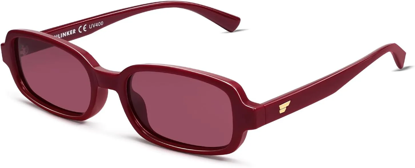 

Солнцезащитные очки VANLINKER Retro Rectangle Polarized для женщин и мужчин, маленький размер, винтажный стиль 90-х, узкая прямоугольная оправа VL9813, C4-red