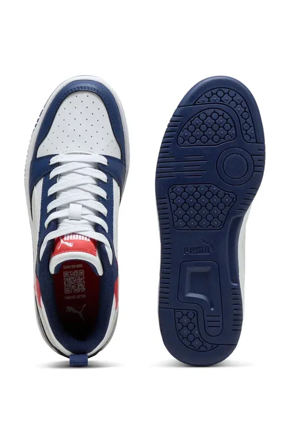 Кроссовки с кожаным верхом Rebound v6 lo jr Puma, White Dim, белый — фото 3