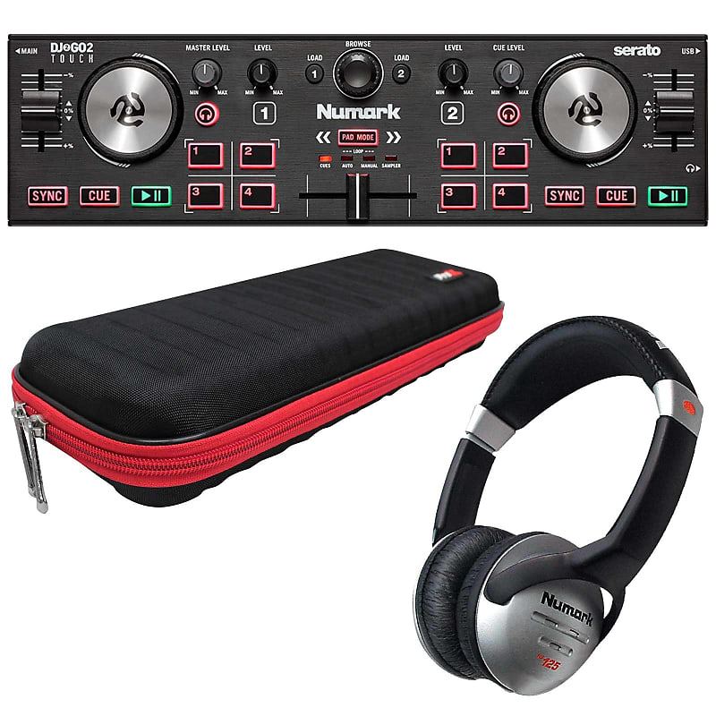 Карманный диджейский контроллер Numark DJ2GO2 Touch с наушниками и сумкой Numark DJ2GO2 Touch Pocket DJ Controller with Headphones & Bag - фото