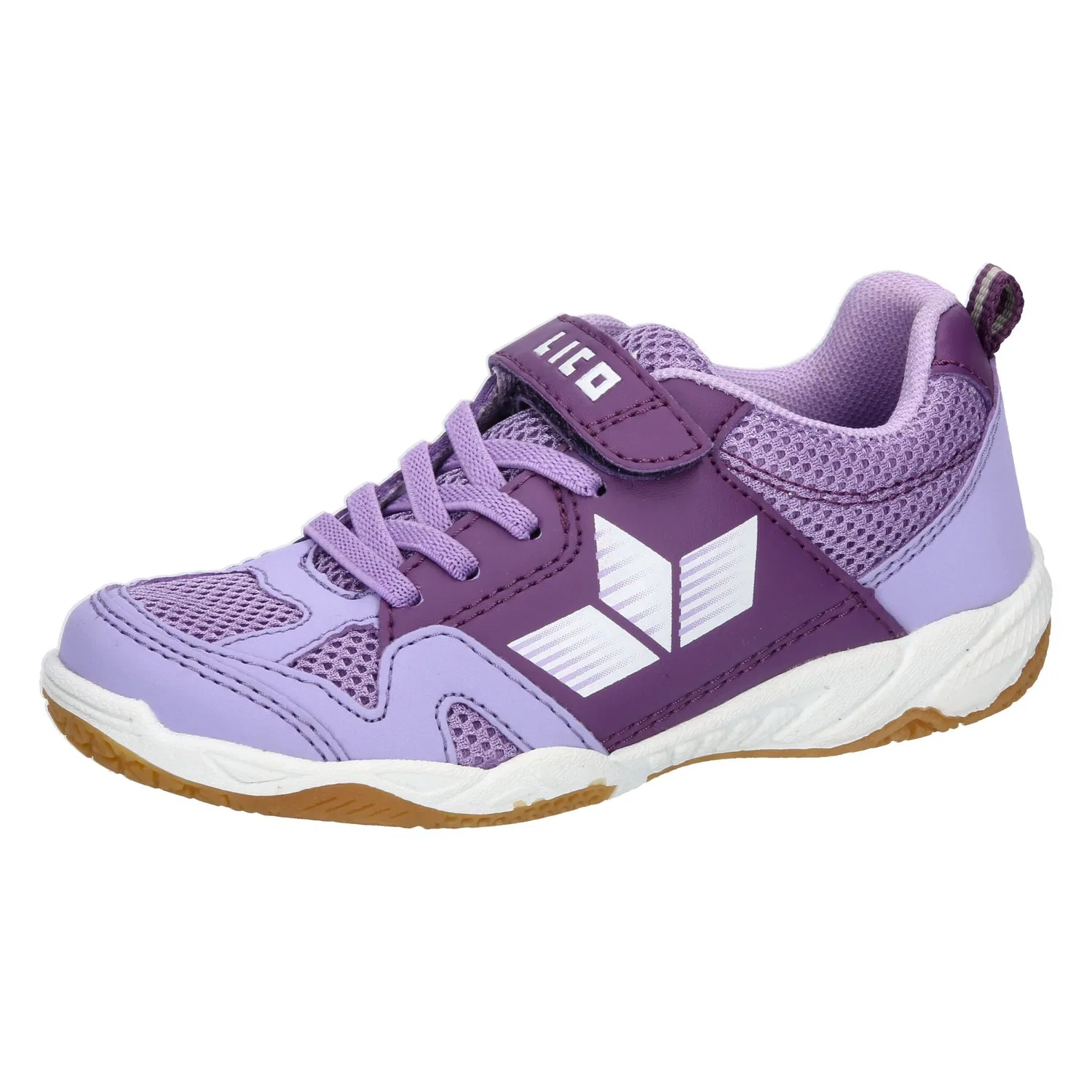 Детские спортивные кроссовки с липучками и шнурками Lico, Purple