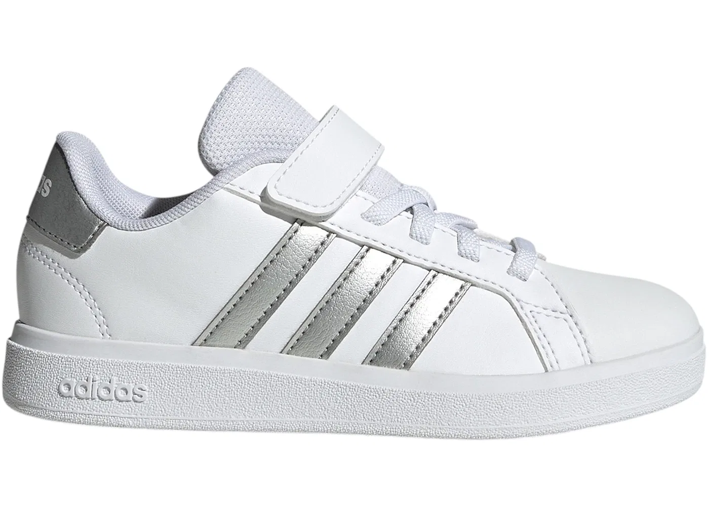 Детские кроссовки с закрытой пяткой Grand Court 2.0 Adidas, Cloud White Matte Silver Cloud White