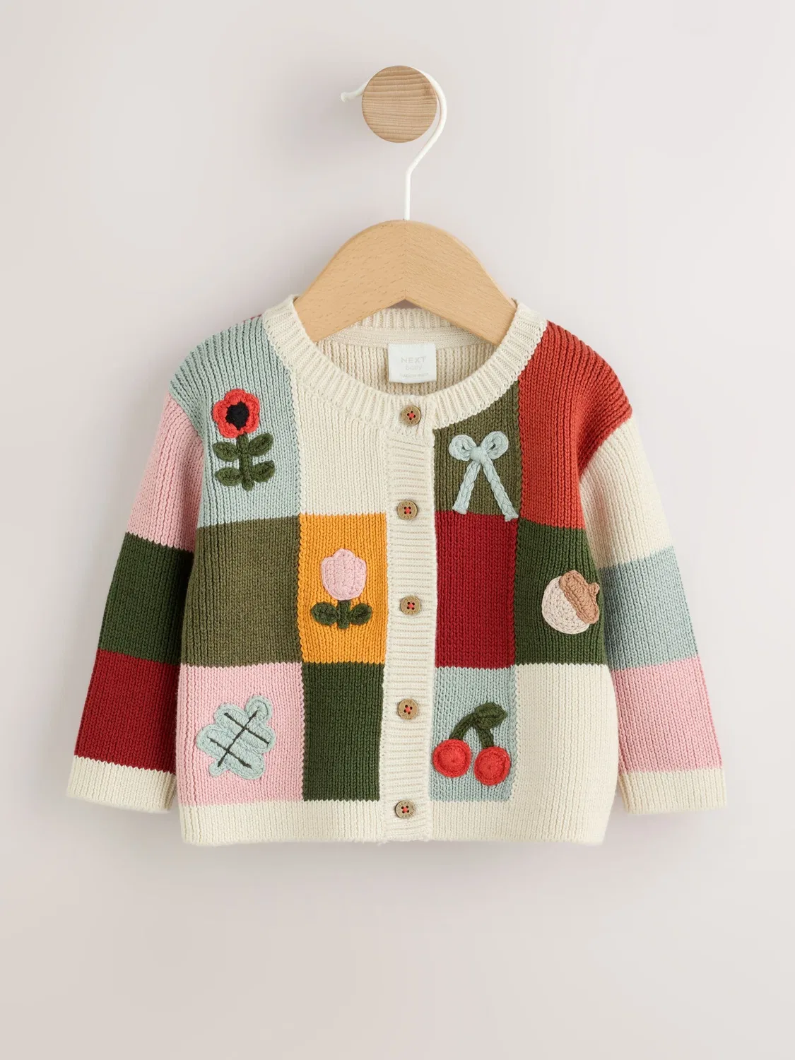 Осенний детский кардиган крючком в стиле пэчворк (0 мес.-2 года) Next, Patchwork Autumnal Crochet Baby