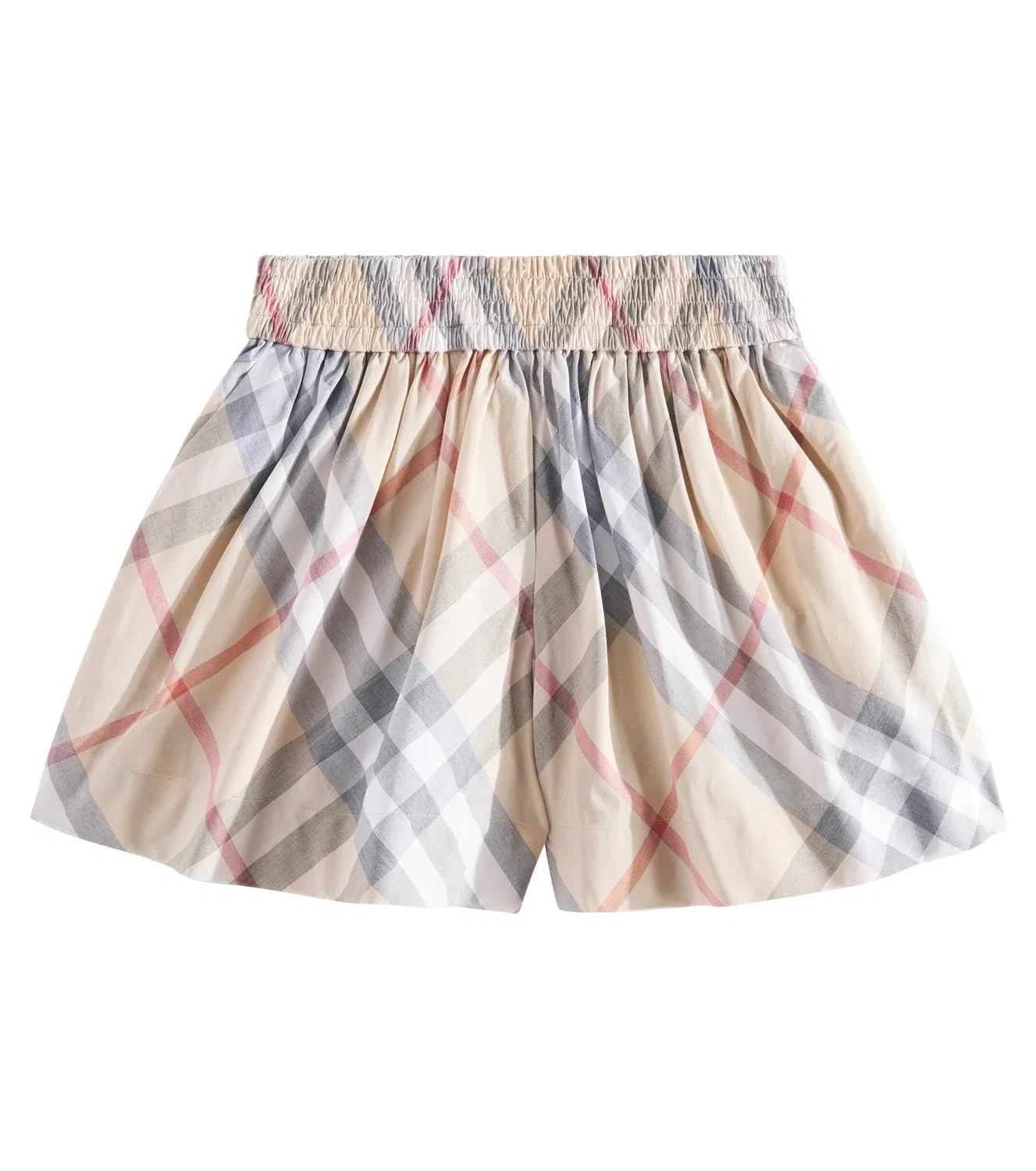 Шорты хлопковые с клеткой Burberry Kids, бежевый
