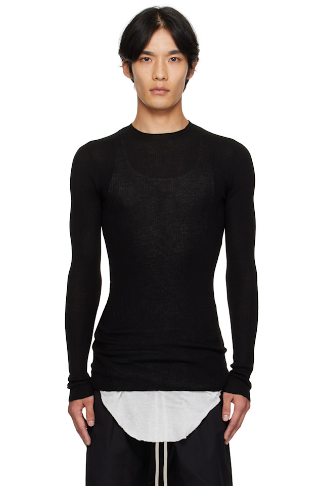 

Ребристый свитер с круглым вырезом "Конкордианс" Rick Owens, черный