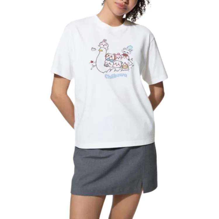 Женская футболка с принтом X Chiikawa UT, UNIQLO, White — фото 3