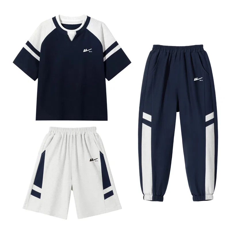 Детский спортивный комплект в ретро-стиле Navy Blue/H Silicone WARRIOR