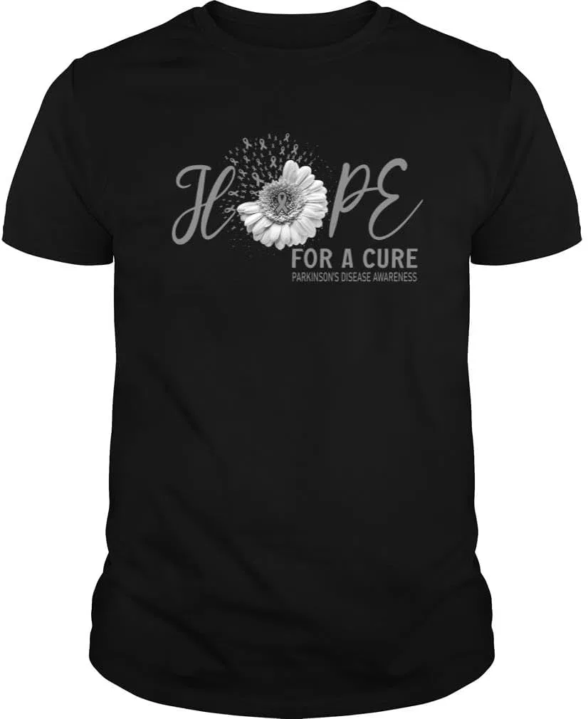 Мужская футболка с принтом Hope for A Cure Parkinson's Disease Awareness, чёрный