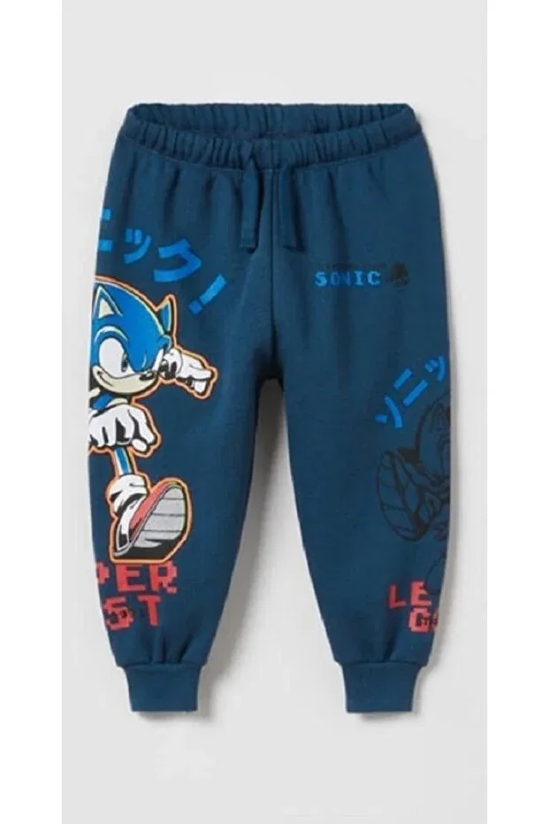 Детские спортивные штаны с принтом Sonic Sega Generic Brands, Navy Blue