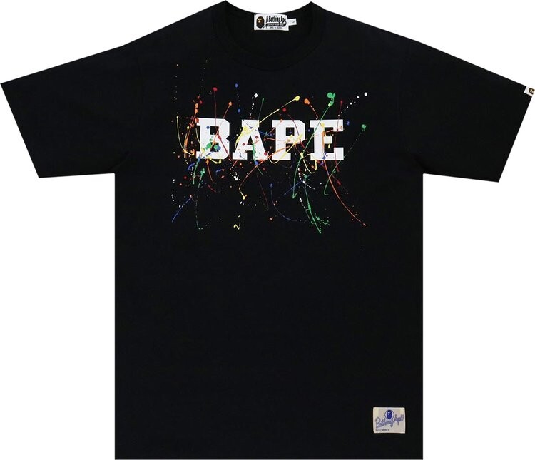 

Футболка BAPE Paint Splatter Tee 'Black', черный