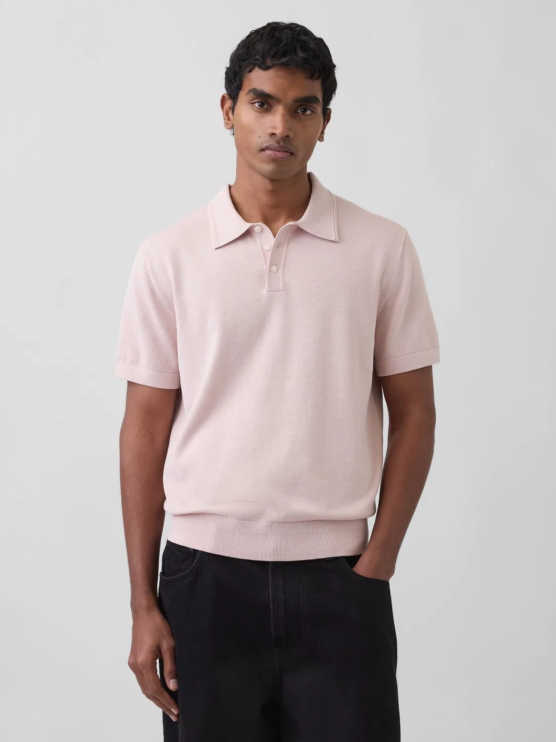 Поло-джемпер, трикотажный, Classic Gap, розовый