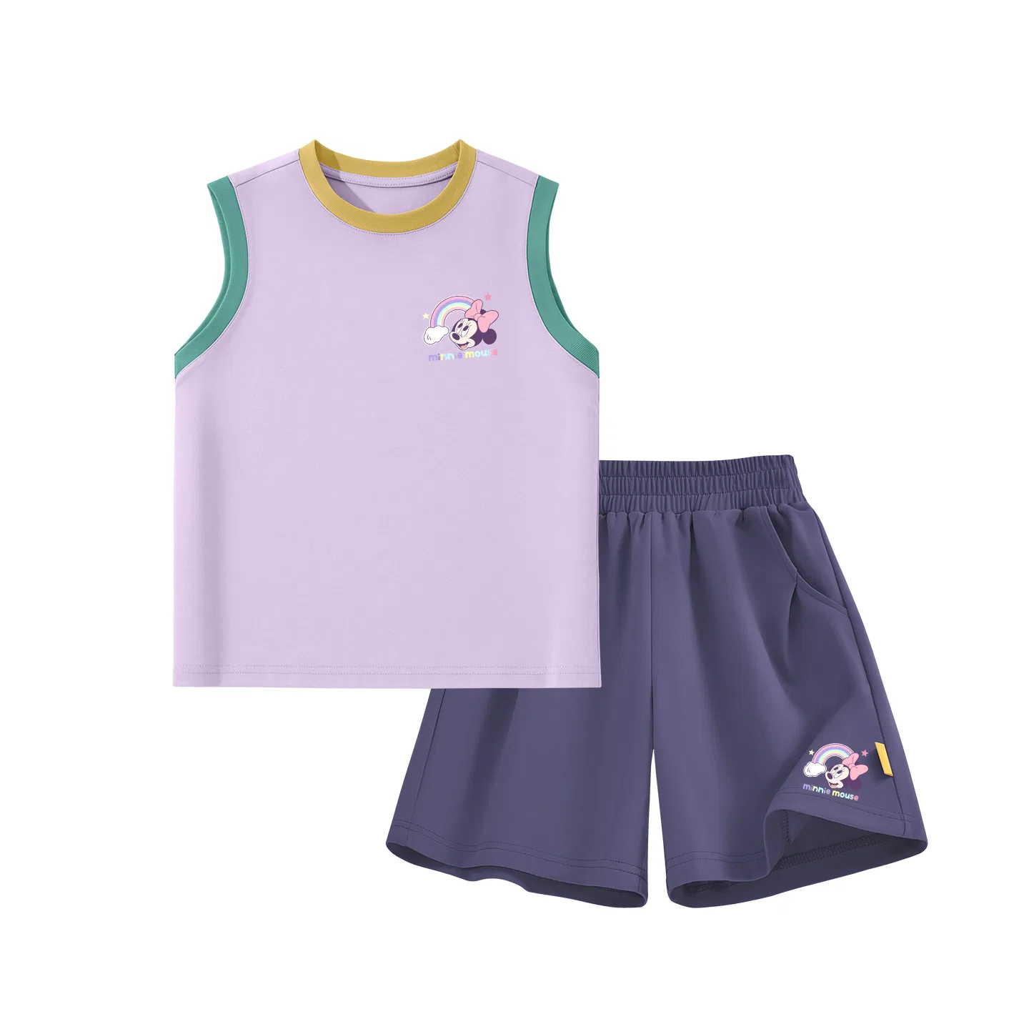 Детский спортивный костюм с круглым вырезом, тонкий, Disney, Dibenzhuo Brown+Dibenzhuo Tent K_Bottom Right Mist White — фото 4
