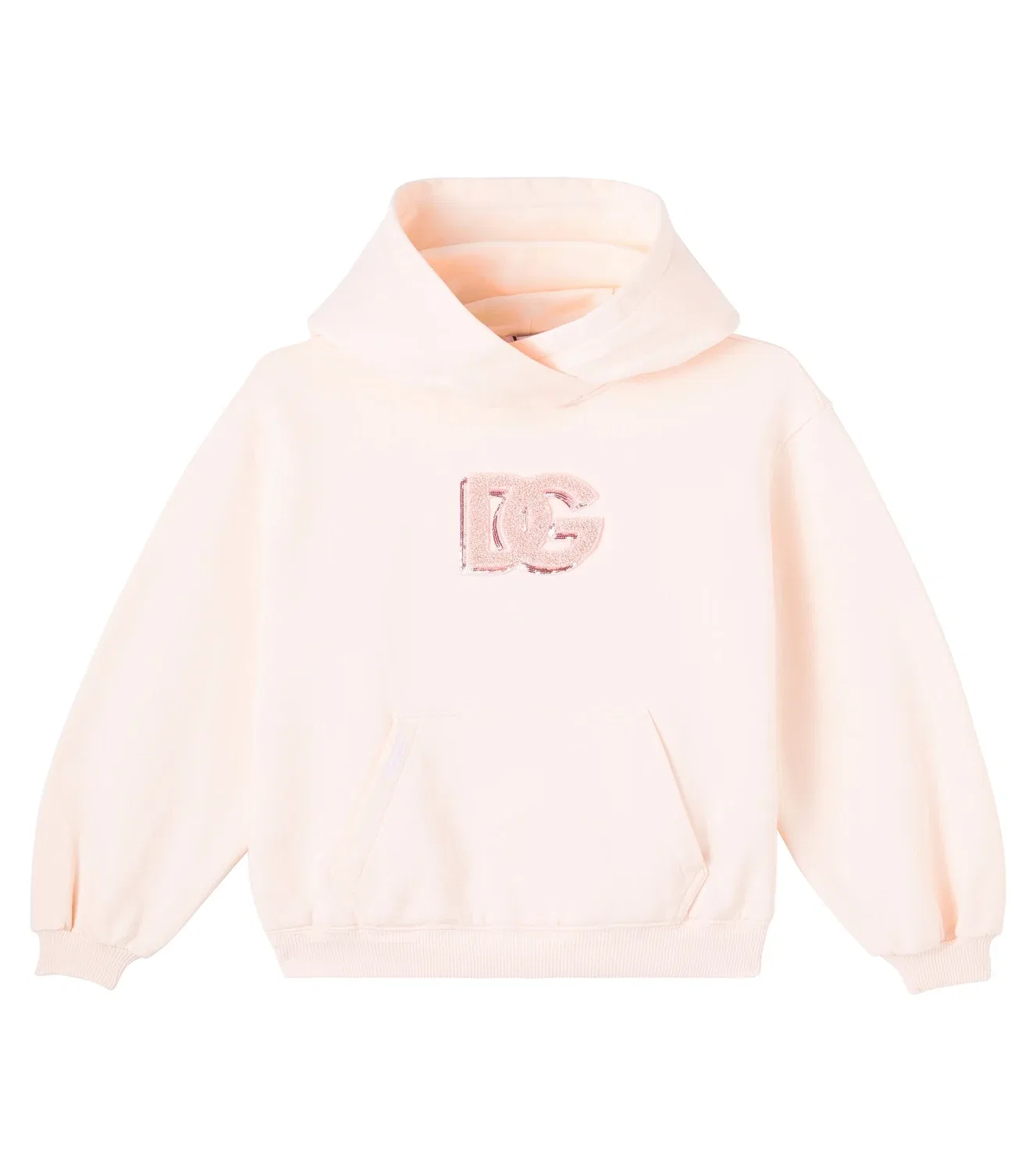 Детская толстовка с капюшоном хлопковая Dolce&Gabbana Kids, розовый