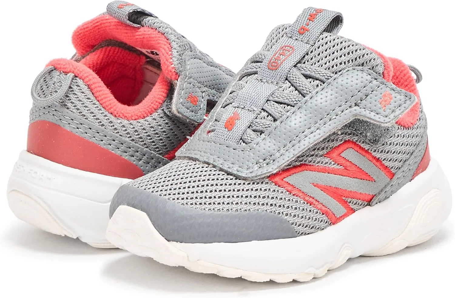 Детские кроссовки для мальчиков с липучкой New Balance, Slate Grey/Blast Red — фото 3