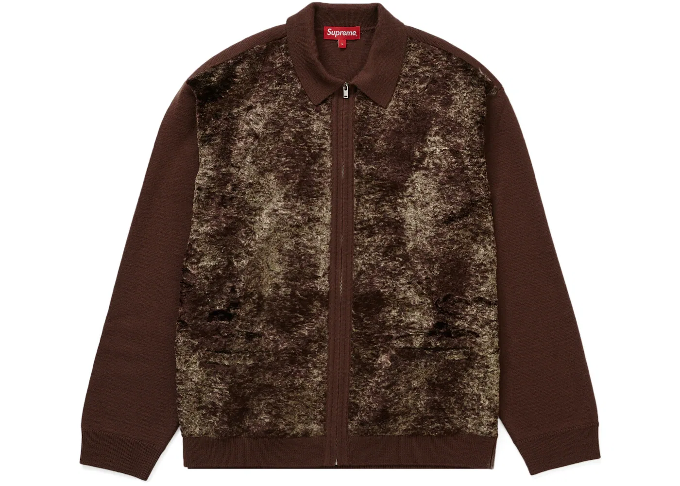 Мужской кардиган из искусственного меха на молнии Cardigan Supreme, Brown