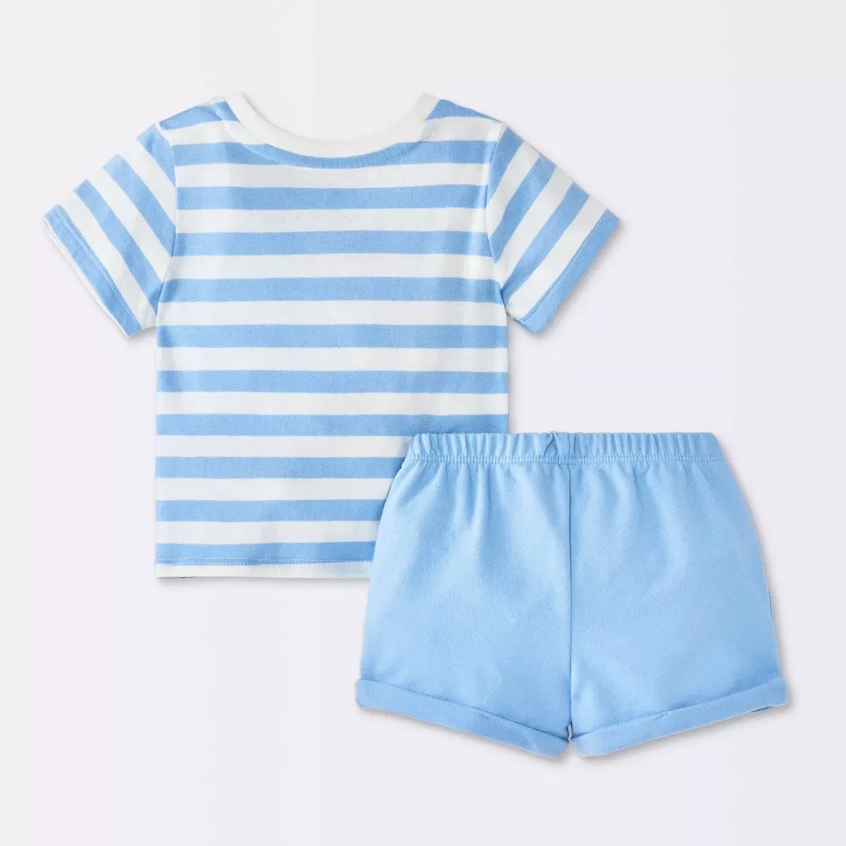 Детский комплект футболки и шорт с принтом Sailboat Graphic NEWBORN, Blue — фото 2