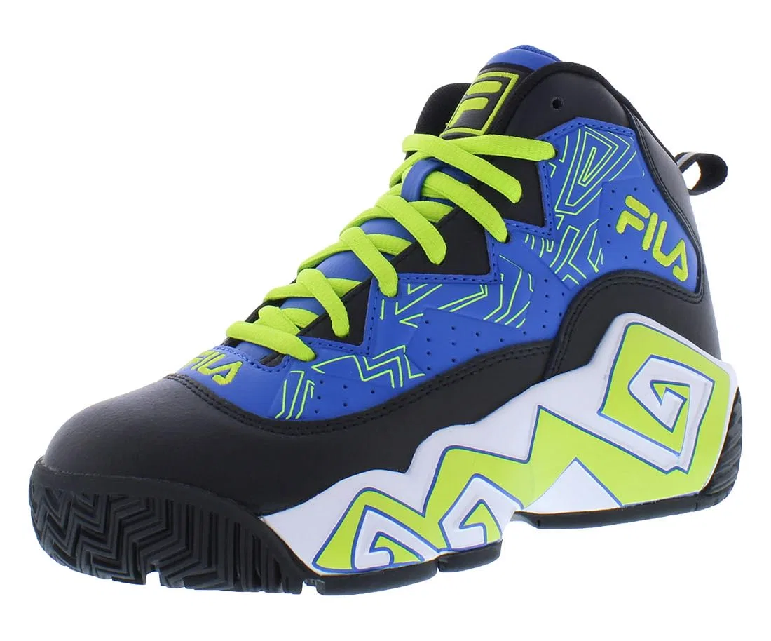 Детские кроссовки для мальчиков с принтом Kid's Fila Mb Fila, Black Blue Lime