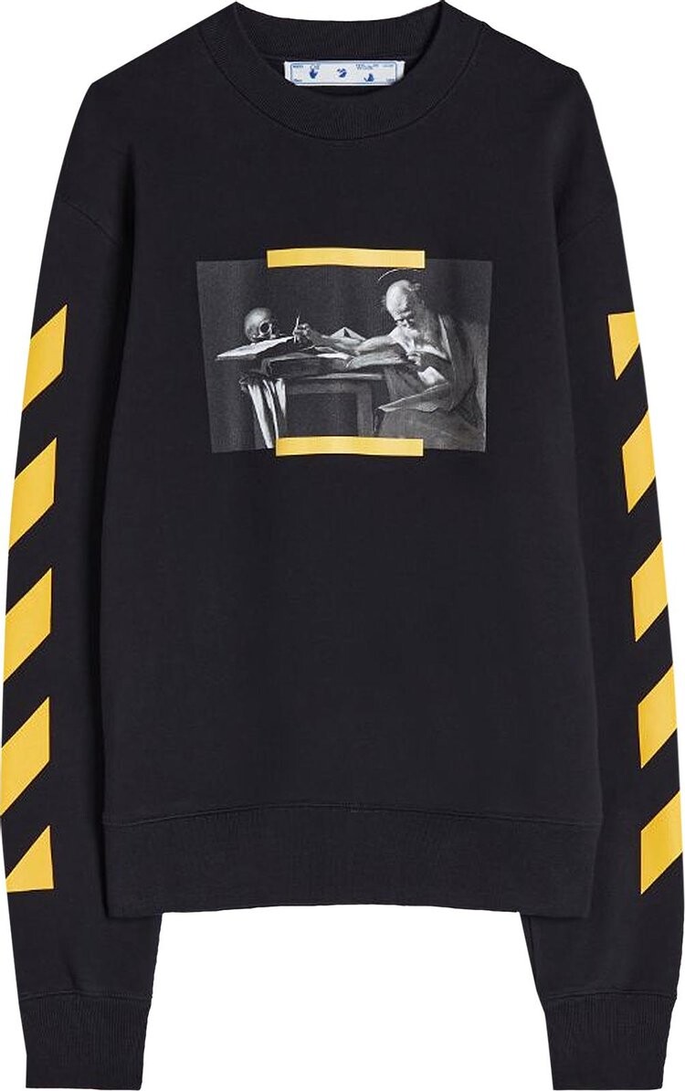 

Толстовка Off-White Caravaggio Painting Slim Crewneck 'Black/Multicolor', черный