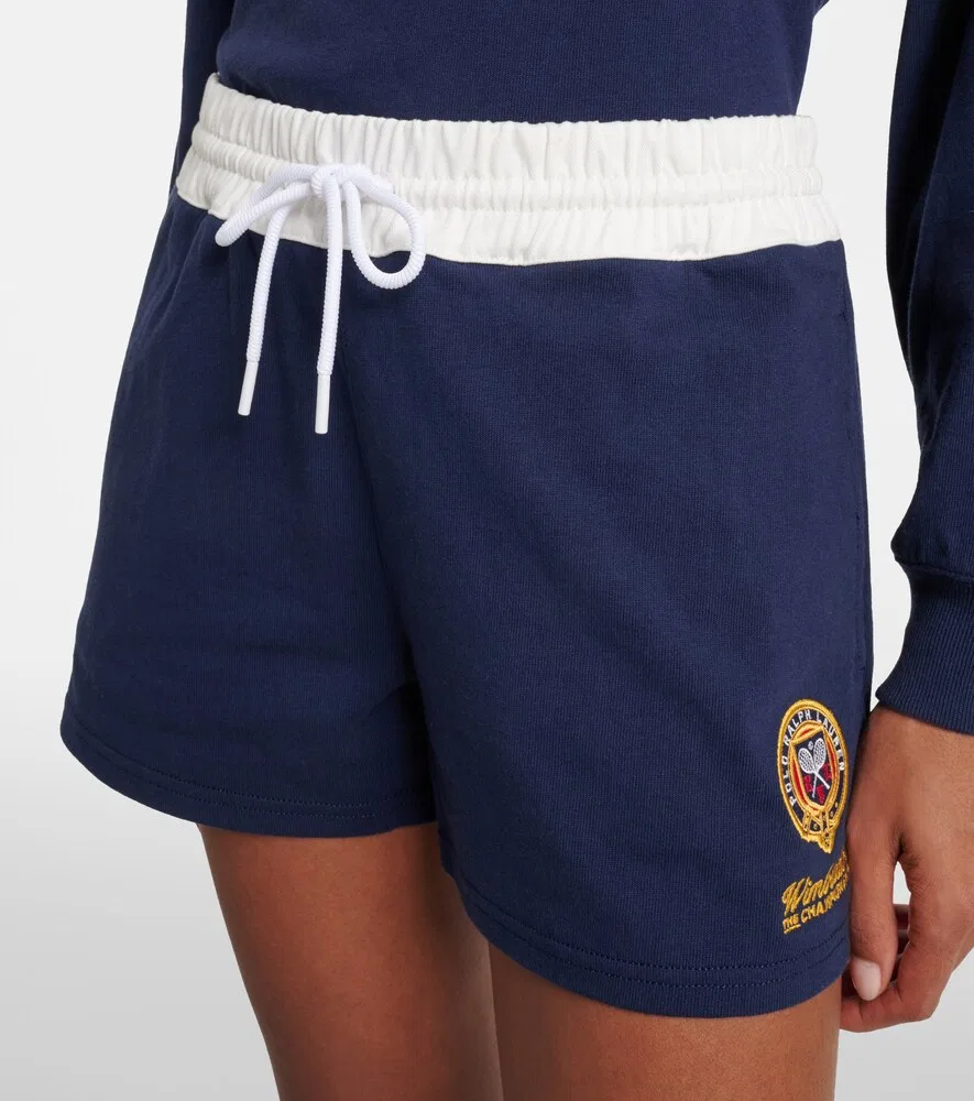 Хлопковые флисовые шорты Polo Ralph Lauren, синий — фото 3