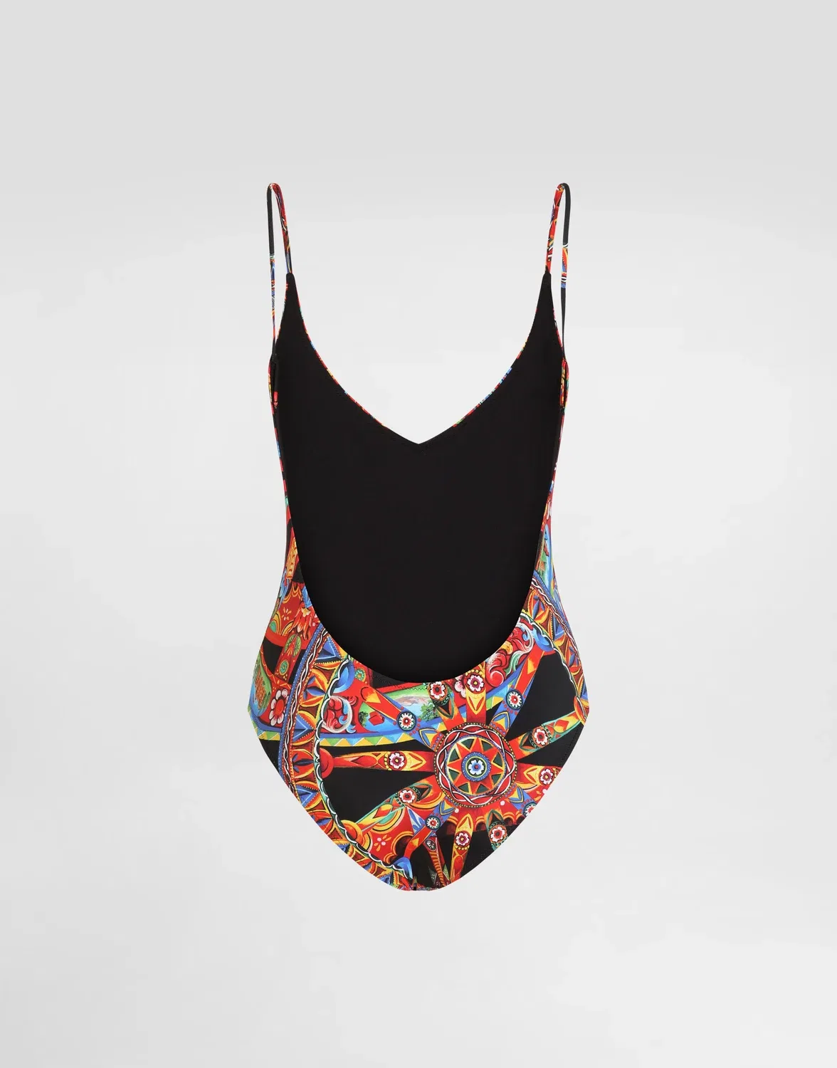 Цельный купальник Carretto-print с логотипом Dolce & Gabbana, бежевый — фото 2