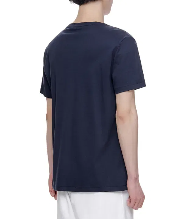 Футболка с длинным рукавом, slim fit, хлопок, Polo Ralph Lauren, темно-синий — фото 4