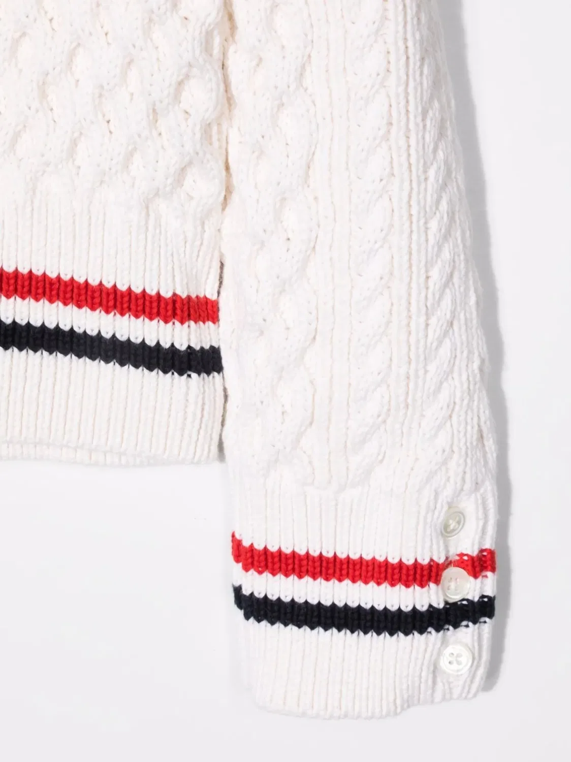 Thom Browne Детский свитер Cricket Cable белый — фото 2