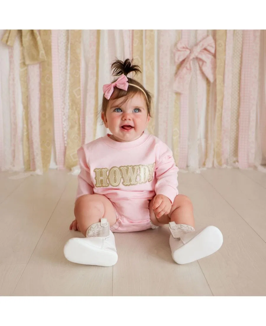 Боди-комбинезон с длинным рукавом Howdy Patch Sweet Wink, Ballet Pink — фото 2