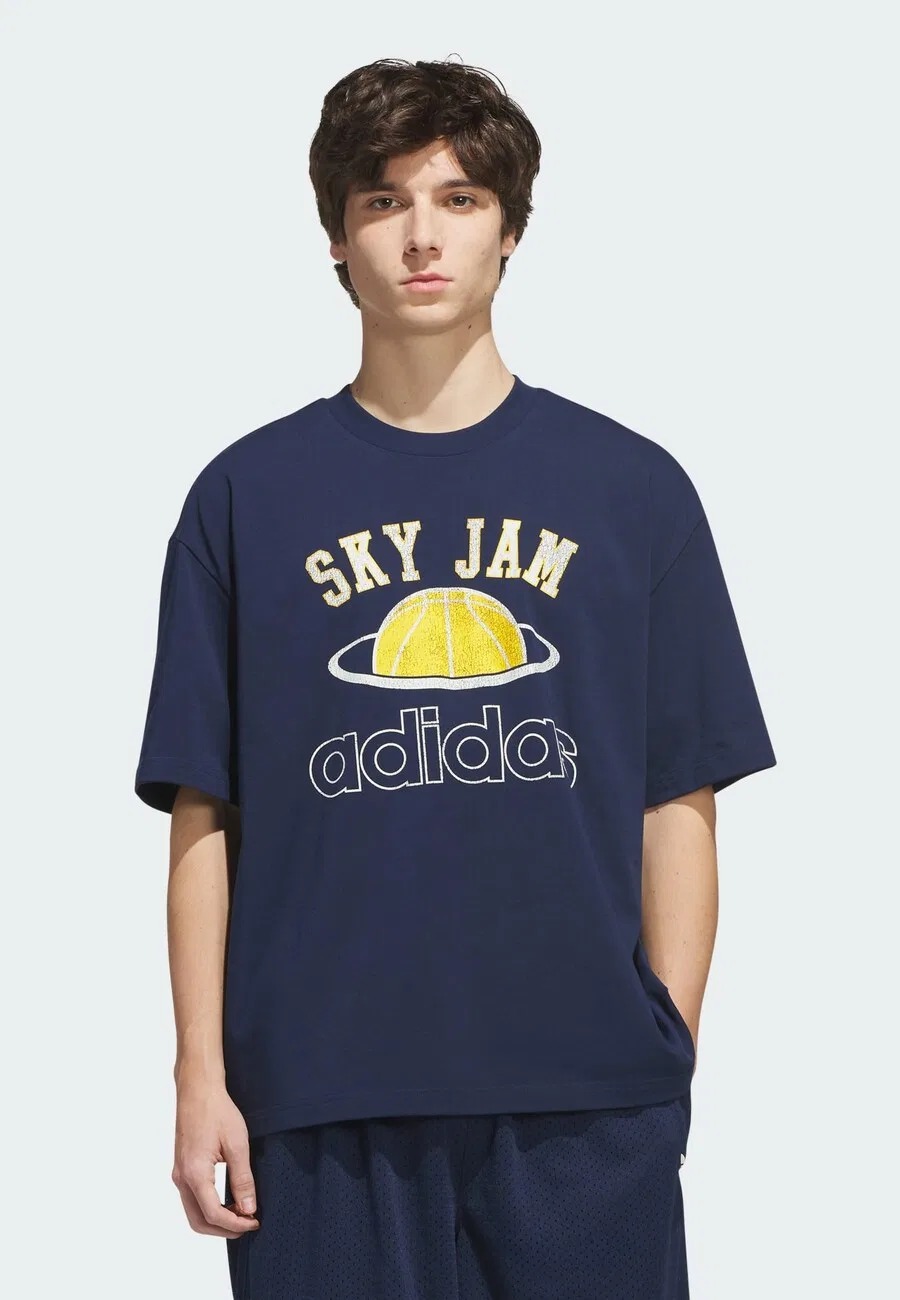 Футболка ADIDAS ORIGINALS 'Skyjam' темно-синего цвета — фото 2