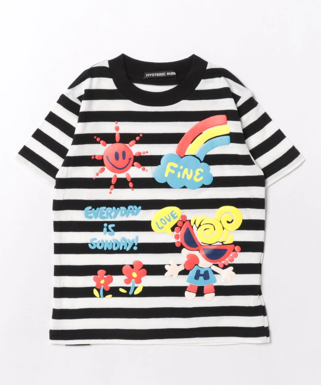 Детская футболка с полуобъемным принтом Happy Days HYSTERIC MINI, Black