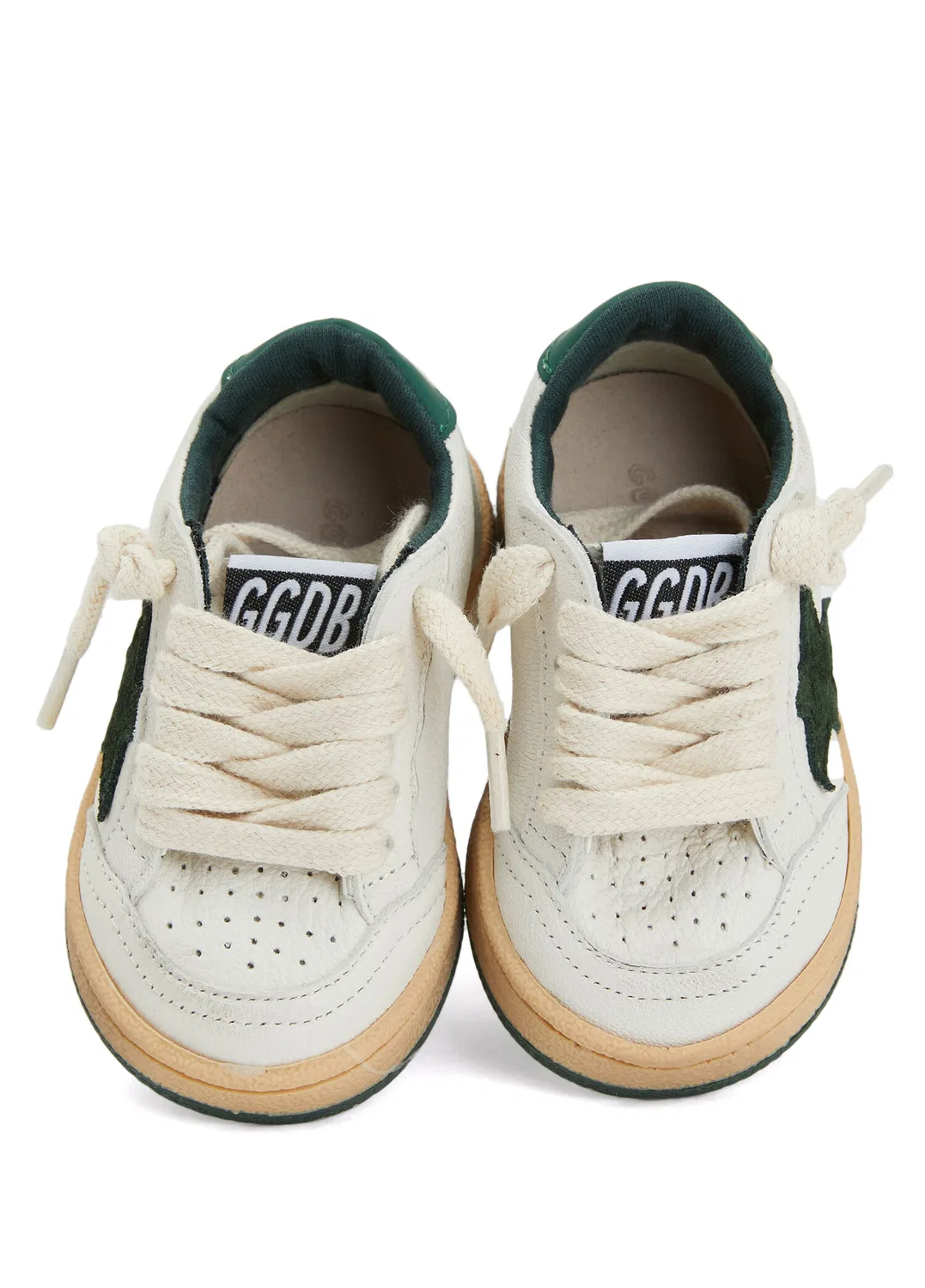 Кроссовки детские Golden Goose Ballstar, White-Green — фото 4